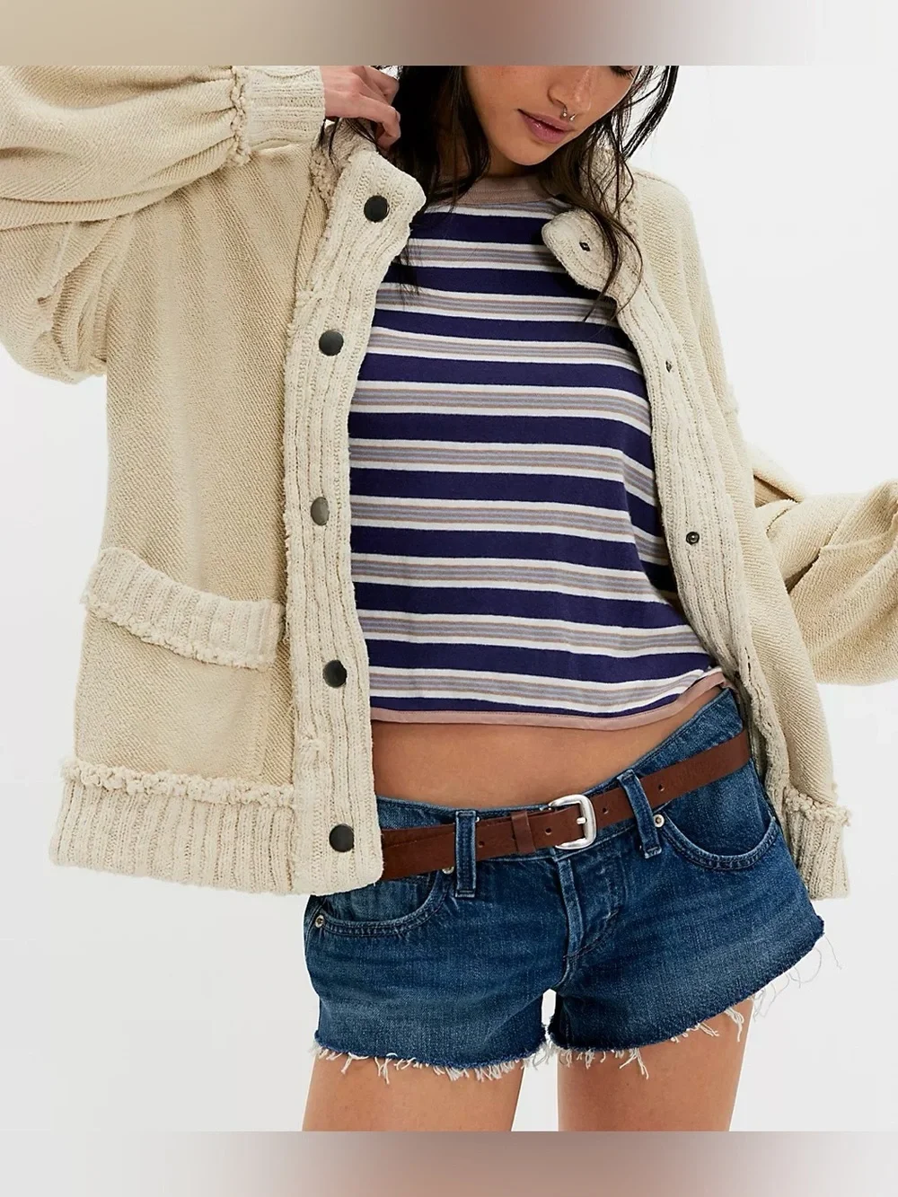 NWOT Free People We The Free Cute In This Cardi - Tea Ivory Cream - XS
